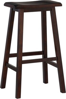 30 Saddle Backless Sloping Seat Barstool Wood Brown