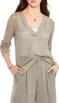 Open Stitch V-Neck Sweater