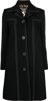 Tonal-Stitch Single Breasted Coat