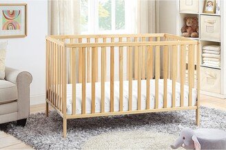 TiramisuBest 3-in-1 Wood Natural Baby Crib with Guardrail, Island Crib