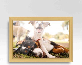 CustomPictureFrames.com 11x9 Frame Gold Real Wood Picture Frame Width 1.25 inches | Interior