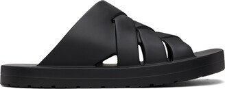 Black Slip-On Sandals