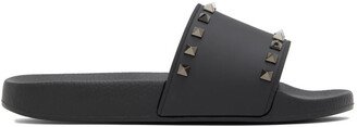 Black Rockstud Slides