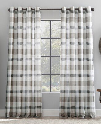 Scott Living Harrison Plaid Print Semi-Sheer Grommet Curtain Panel, 50 x 84