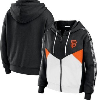 Women's Wear by Erin Andrews Black, White San Francisco Giants Color Block Full-Zip Hoodie - Black, White