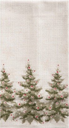 Winter Trees Christmas Embellished Flour Sack Kitchen Towel