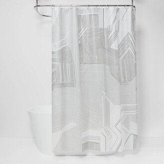 Broken Lines Shower Curtain Gray