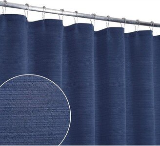 Jacquard Striped Textured Fabric Shower Curtain for Bathroom Water Resistant