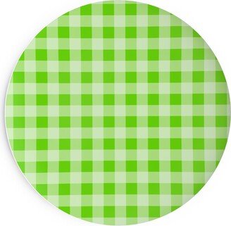 Salad Plates: Gingham Checker - Green Salad Plate, Green