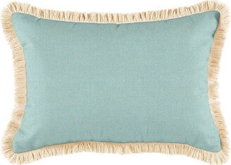 Fringed 12 inch x 20 inch Pillow - Select Colors Canvas Cornflower Sunbrella