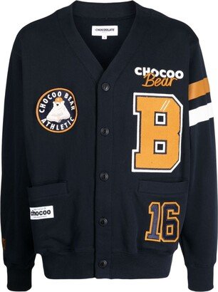 CHOCOOLATE Logo-Patch Cotton Cardigan