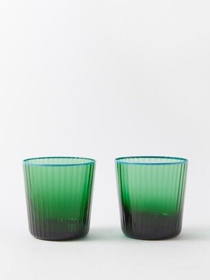 Aquazzura Casa Set Of Two Ridged Glass Tumblers