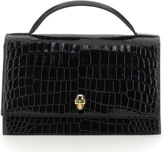 Embossed Skull Motif Shoulder Bag