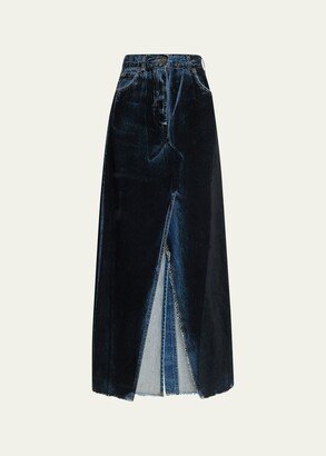 DARKPARK Emma A-Line Denim Maxi Skirt-AA