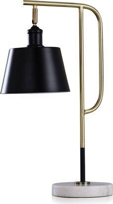 Gemma Contemporary Steel/Marble Base Desk Lamp with Shade Gold/Black