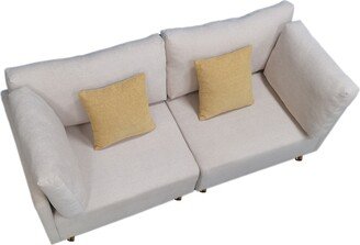 GREATPLANINC Cotton Linen Couch Separable Sofa Set with Pillows for Livingroom Sofa