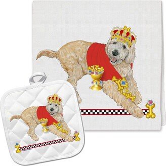 Doodle Royalty Kitchen Dish Towel & Pot Holder Gift Set