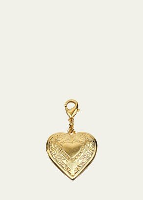 Heart Locket Charm w/ Floral Detail