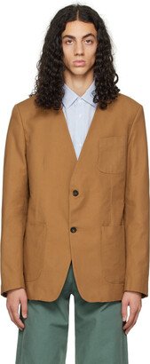 Khaki Collarless Blazer