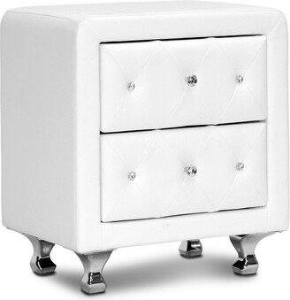 Stella Crystal Tufted Upholstered Modern Nightstand