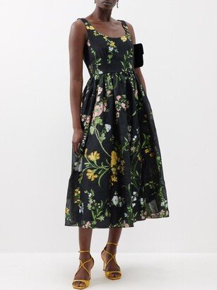 Floral Fil-coupe Organza Midi Dress