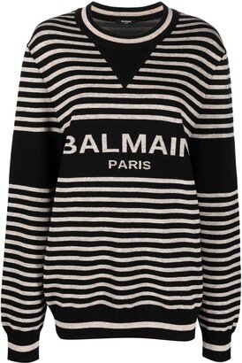 Striped Intarsia Logo Jumper