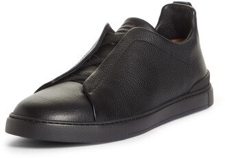 Triple Stitch Deerskin Leather Slip-On Sneaker