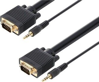 Monoprice Super VGA Cable - 25 Feet - HD15 Male/Male with Stereo Audio and Triple Shielding (Gold Plated)