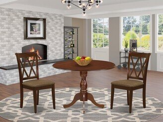 3 Piece Dining Table Set- a Round Dining Room Table and 2 Kitchen Chairs,