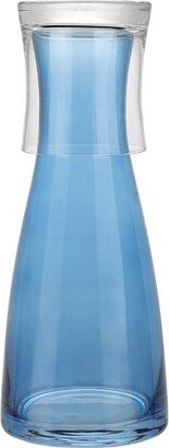 Bedside Water Carafe with Clear Tumbler, 33-Ounce Pitcher and Matching Drinking Glass, Blue