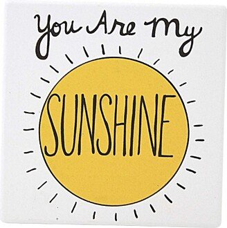 Enesco Tabletop Sunshine Coaster - One Coaster 4 Inches - Our Name Is Mud - 6013761 - Stoneware - White