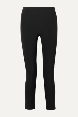 Cropped Stretch-crepe Skinny Pants - Black