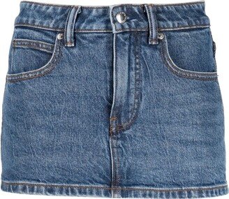 Mid-Rise Denim Skort