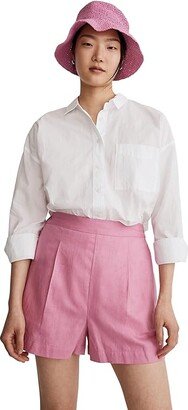 Clean Pull-On Shorts in Linen-Cotton (Retro Pink) Women's Shorts