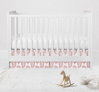 Sophia Paisley Aqua/Coral Paisley Crib/Toddler Bed Skirt