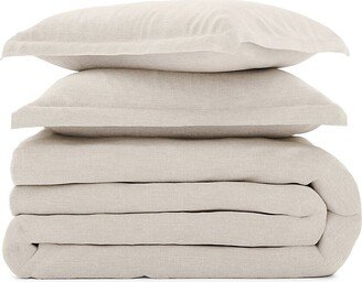 3-Piece Linen Blend Duvet Cover & Pillow Sham Set