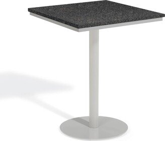 Garden Travira 32-inch Square Lite-Core Granite Charcoal Bar Table with Powder Coated Steel Frame