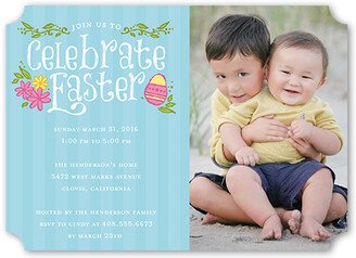 Easter Invitations: Celebrate Easter Easter Invitation, Blue, Pearl Shimmer Cardstock, Ticket