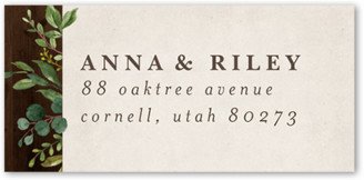 Wedding Address Labels: Woodgrain Floral Address Label, Brown, Address Label, Matte