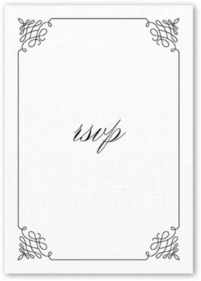 Rsvp Cards: Fancy Linen Wedding Response Card, White, Matte, Standard Smooth Cardstock, Square