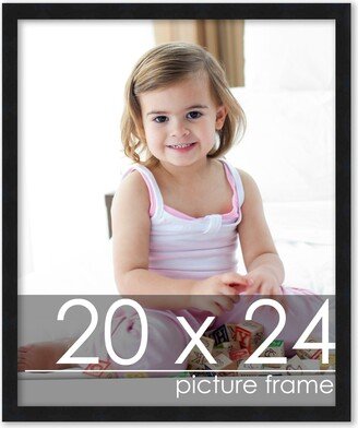 PosterPalooza 20x24 Contemporary Black Complete Wood Picture Frame with UV Acrylic, Foam Board Backing, & Hardware