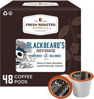 Fresh Roasted Coffee - Blackbeard's Revenge Medium Roast Single Serve Pods - 48CT