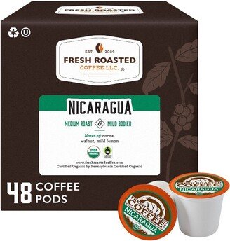 Fresh Roasted Coffee - Organic Nicaraguan Medium Roast Single Serve Pods - 48CT