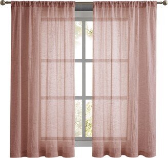 Charter Crushed Semi-Sheer Rod Pocket Window Panel Pair, 63 x 50