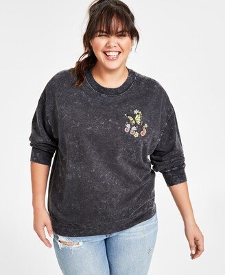 Trendy Plus Distressed Graphic Print Sweatshirt