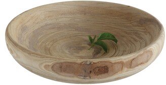 Storied Home Decorative Paulownia Wood Bowl - 19.0L x 19.0W x 4.8H