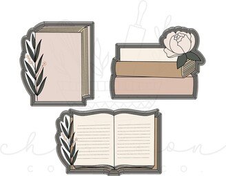 Book With Greenery/Floral Cookie Cutter