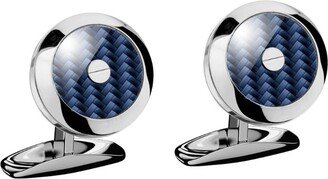 Stainless Steel And Carbon Fibre Classic Racing Cufflinks-AB