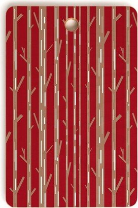 Lisa Argyropoulos Modern Trees Red Rectangle Cutting Board