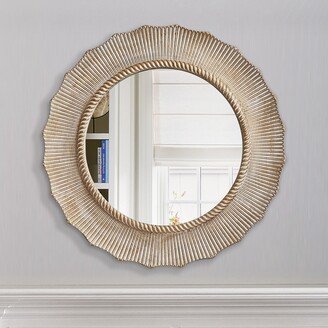 Classic Wooden Bohemian Round Decorative Wall Mirror - 2 in. D X 30 in. L X 2 in. W X 30 in. H